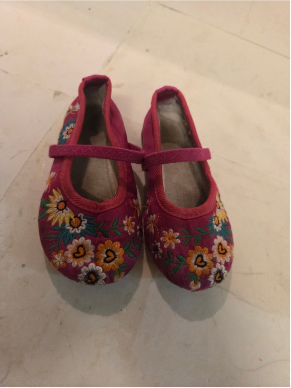 Baby Girl Unbranded Floral Embroidered Mary Jane Shoes, Pink, Size 8